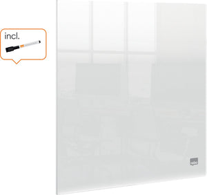 Nobo draagbaar mini a4 whiteboard voor aan de muur - 30 x 30 cm - inclusief whiteboard marker en bevestigingsmaterialen - transparant acryl