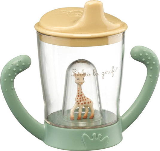 Sophie de giraf beker - drinkbeker voor kinderen - lekvrij - anti-lek beker - vanaf 6 maanden - 200 ml - in witte geschenkdoos - geel groen