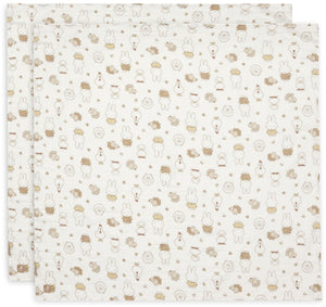 Jollein hydrofiele doek large - 115x115cm - miffy family farm - 2 stuks