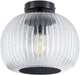 Paulmann led-plafondlamp ruya ip44 e27 230v max. 60w dimbaar glas, zwart mat