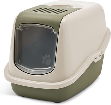 Savic kattentoilet nestor happy planet 56x39x38.5 cm - kattenbak - mokka graniet groen