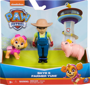 Paw patrol - skye boerin yumi met varkensvriendje speelfigurenset