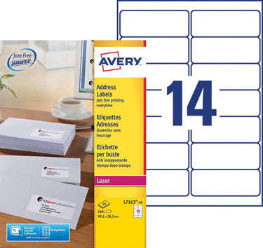 Avery l7163-40 adreslabels