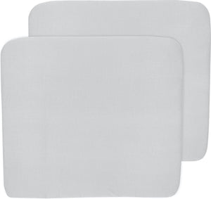 Meyco baby uni aankleedkussenhoes - 2-pack - light grey - 85x75cm