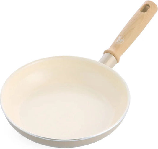 Greenchef nordics keramische inductie koekenpan 20 cm - pfas-vrij - inductie pan - vaatwasserbestendig - ovenbestendig tot 160°c - keramische anti-aanbaklaag - zonder deksel - koelgreep - crème