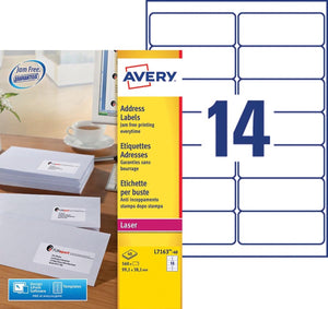 Avery l7163-40 adreslabels