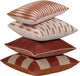 Woood zena kussens - katoen - roze roestbruin - 50x50x10 cm - set van 4