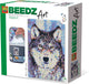 Ses creative ses beedz art - wolf - 7000 strijkkralen - kunstwerk van strijkkralen - complete set inclusief grondplaten en strijkvel