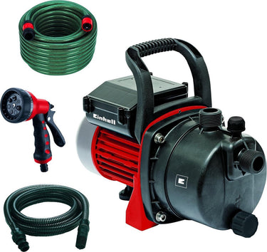 Einhell elektrische tuinpomp gc-gp 6538 set i - 650 w - 3800 l u - 3,6 bar - max. opvoerhoogte: 36 m - max. zuighoogte: 8 m - incl. 4 m zuigslang, 20 m tuinslang en een sproeikop