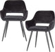 Woood jelle stoel - velvet - zwart - set van 2