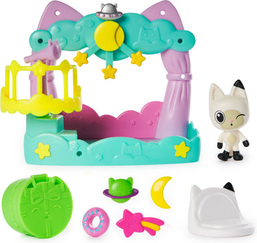 Spin master gabby's dollhouse gabby's poppenhuis - balkon - 8-delige speelset met speelgoedfiguren accessoires voor het poppenhuis - stijlen kunnen variëren