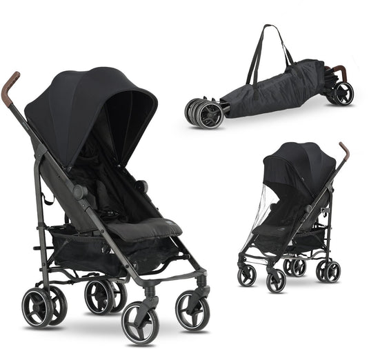 Deryan bobbie paraplu buggy - met draagtas - verstelbaar - zwart