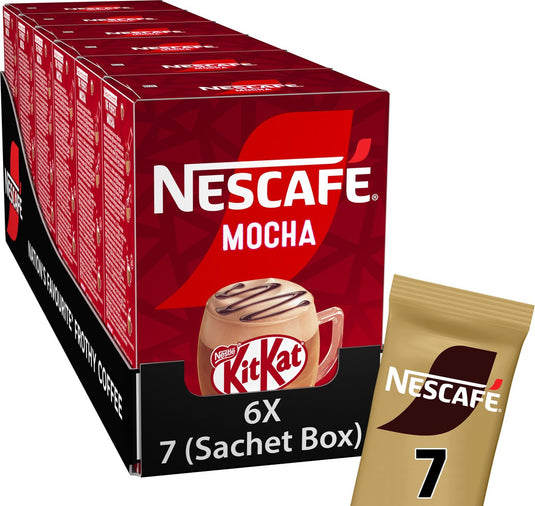 Nescafé mocha kitkat oploskoffie - 6 doosjes x 7 zakjes