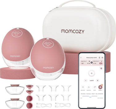 Momcozy m9 – handsfree borstkolf – 2 stuks – elektrisch – app bediening – stil compact