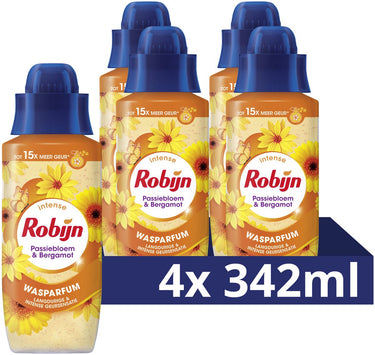 Robijn intense wasparfum - passiebloem bergamot - geeft je kleding een langdurige, intense geur - 4 x 342 ml
