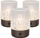 Lucide lily - oplaadbare tafellamp - accu batterij - ø 8 cm - led 3 stepdim - 1x3w 2700k 3000k - zwart chroom - set van 3
