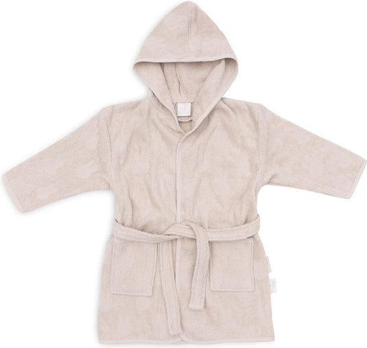 Jollein x nijntje - baby badjas badstof 3-4 jaar - badjas kinderen met capuchon - miffy jacquard - nougat