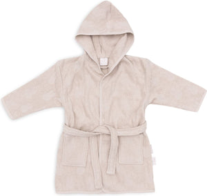 Jollein x nijntje - baby badjas badstof 1-2 jaar - badjas kinderen met capuchon - miffy jacquard - nougat