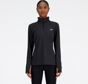 New balance sport essentials space dye 1 4 dames sporttrui - black