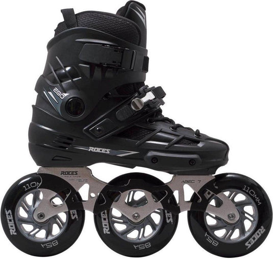 Roces ego tif 3x110 skeelers volwassenen – 3 wielen 110mm – speed skates inline skates – zwart zilver – maat 38