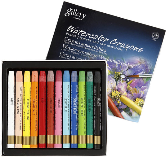 Creativ company mungyo gallery aqua crayons aquarelkrijt set 12 stuks