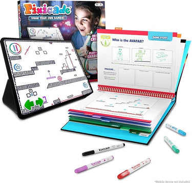 Pixicade teken speel – verander je tekening in een game – kleurboek - app voor ios android – educatief stem speelgoed