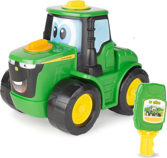 Tomy johnny tractor met sleutel key 'n go - john deere
