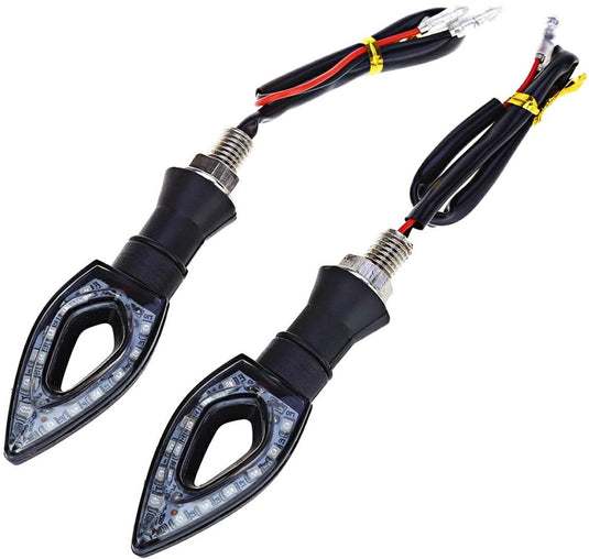Merkloos sans marque 2 stuks motor knipperlichten led richtingaanwijzers - 10 led - 2 stuks - zwart - bpk