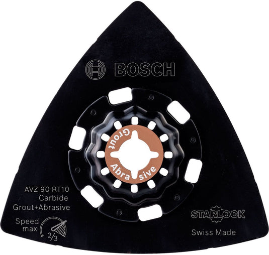 Bosch carbide-riff schuurplaat avz 90 rt10 90 mm sanding grit 10 - 2609256f04