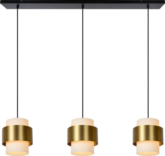 Lucide firmin - hanglamp - 3xe27 - mat goud messing