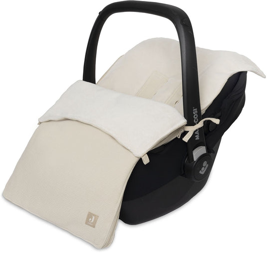 Jollein voetenzak voor autostoel kinderwagen - little waffle - 82x42cm - sand