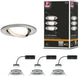 Paulmann led-inbouwlamp nova plus coin basisset zwenkbaar rond 84 mm 50° coin 3x6w 3x470lm 230v dimbaar 2700k staal geborsteld