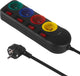 Maclean mce508 b - stekkerdoos - 4-voudige verlengkabel + usb a c, met schakelaars - 250vac 10a - 1,5m - zwart
