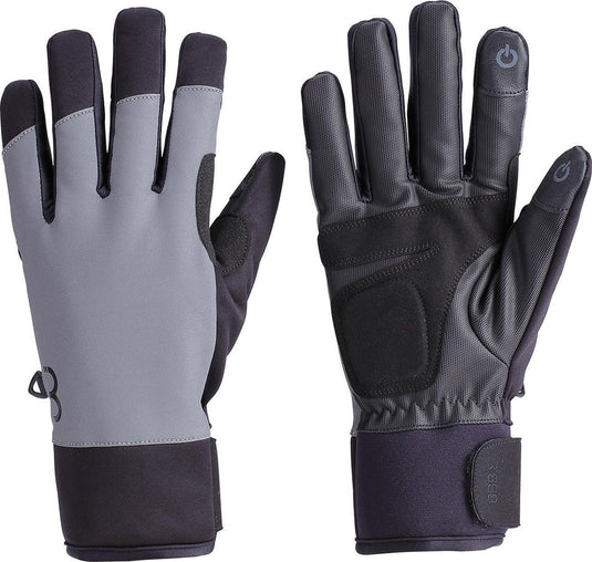 Bbb cycling coldshield reflective fietshandschoenen winter - 5 - 10 ℃ - winddichte wielrenhandschoenen - waterproof fietshandschoenen heren dames - touchscreen compatibel - reflecterend - zwart - maat xxxl - bwg-38