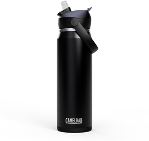 Camelbak thrive flip straw drinkfles - 750 ml - rvs - met rietje - isolatie waterfles - zwart