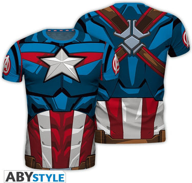 Abystyle marvel - cosplay captain america man's t-shirt - m