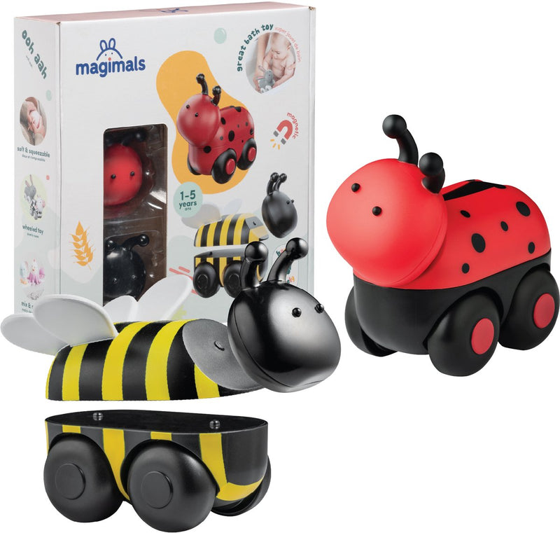 Afbeelding laden in galerijviewer, Magimals wheely insects box-interactieve magnetische dieren op wielen (6 stuks). leuk en creatief speelgoed, perfect voor in bad of onderweg!
