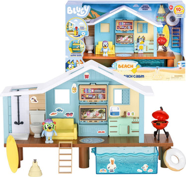 Moose toys bluey - bluey's beach hut speelset met exclusief beeldje en meer dan 10 accessoires