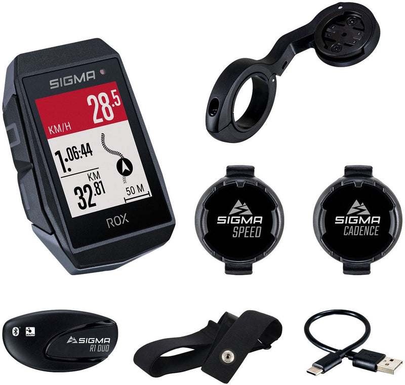Afbeelding laden in galerijviewer, Sigma rox 11.1 evo gps hr + cad snelh set + sb gps+ant+ ble riem+usb-c

