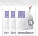 Simplehuman code d afvalzakken - 20 liter - 60 stuks - met trekband - wit