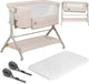 Lionelo leonie plus - co-sleeper 3 in 1 wieg en babybed – kinderbed tot 9 kg – hoogteverstelling in 6 niveaus – schommelfunctie – t25 matras – opbergmand – wielen – afneembare hoezen