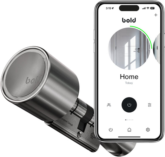 Bold security technology bv bold cilinder - bold smart lock sx-35 - slim deurslot - rvs - zilver