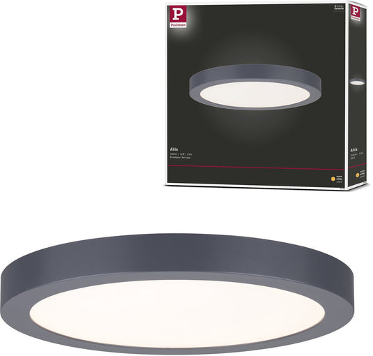 Paulmann led-paneel abia rond 300 mm 22w 2200lm 2700k donkergrijs