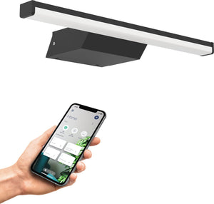 Eglo connect.z regello-z smart spiegellamp - badkamer - led - 60 cm - zwart - instelbaar rgb wit licht - dimbaar - zigbee - wandmontage - kastmontage