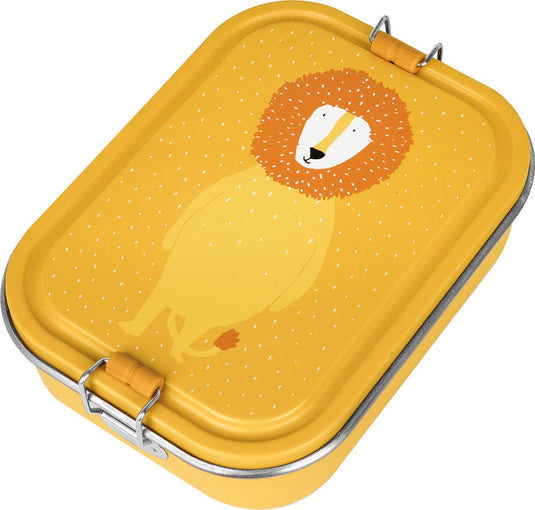 Trixie brooddoos groot - mr. lion - rsv lunchbox voor kinderen - makkelijk te openen broodtrommel - 2 vakken - geel