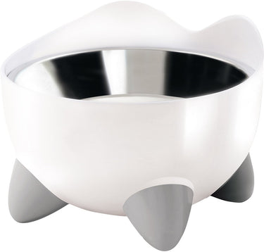Catit ca pixi elevated feeding dish - met 2 rvs schalen - 200ml - 10x13,5cm wit