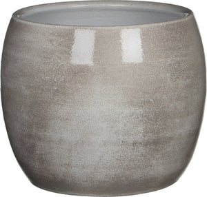 Mica decorations bloempot - lichtgrijs - keramiek - d20 x h18 cm - plantenpotten binnen