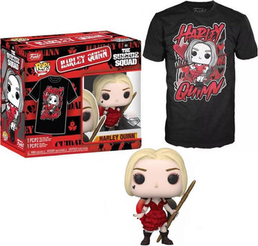 Funko pop! t-shirt box: dc the suicide squad - harley quinn #1111 diamond collection exlcusive (size l)