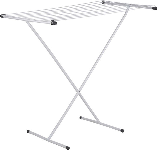 Bo-camp - droogrek - compact - staal - schaarmodel - wit - 9 meter