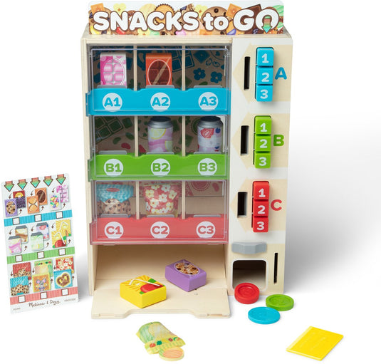 Melissa doug – houten snackautomaat – inclusief speelgeld en snacks
